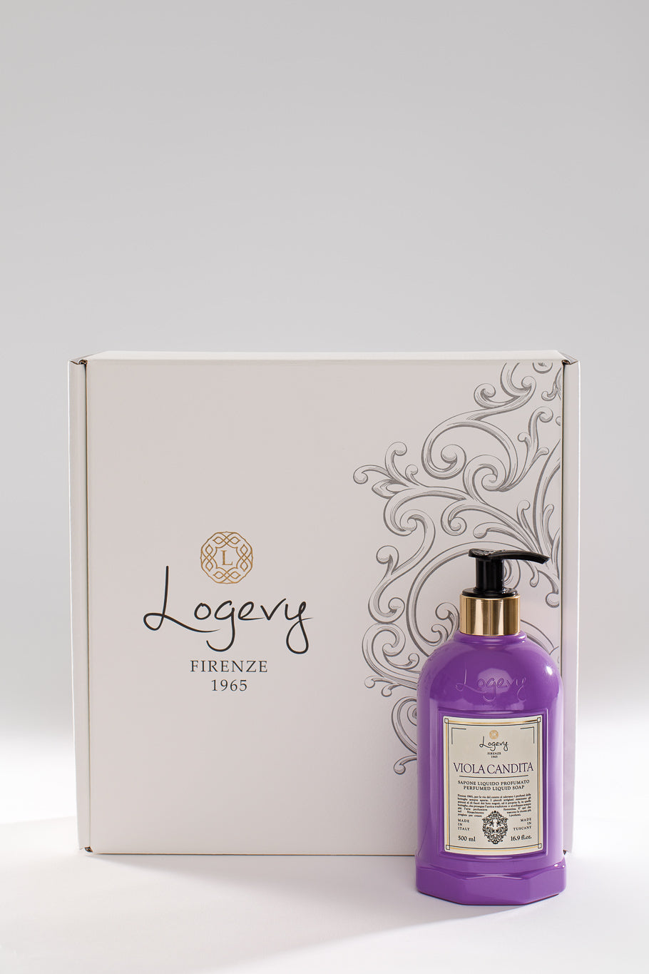 Logevy Firenze 1965 dovanų dėžutė - muilas "Viola Candita" + kambario kvapas "šampanas"
